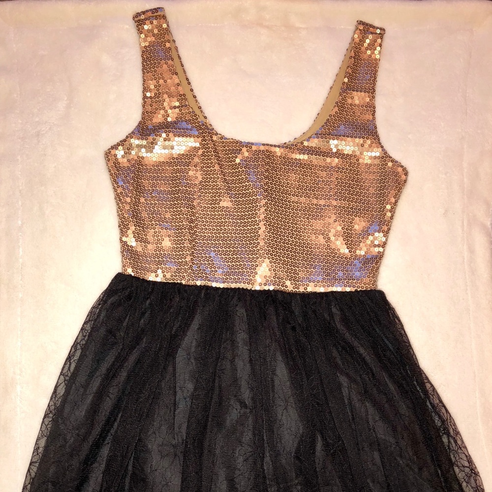 Mimi Chica Sequin & Lace mini dress